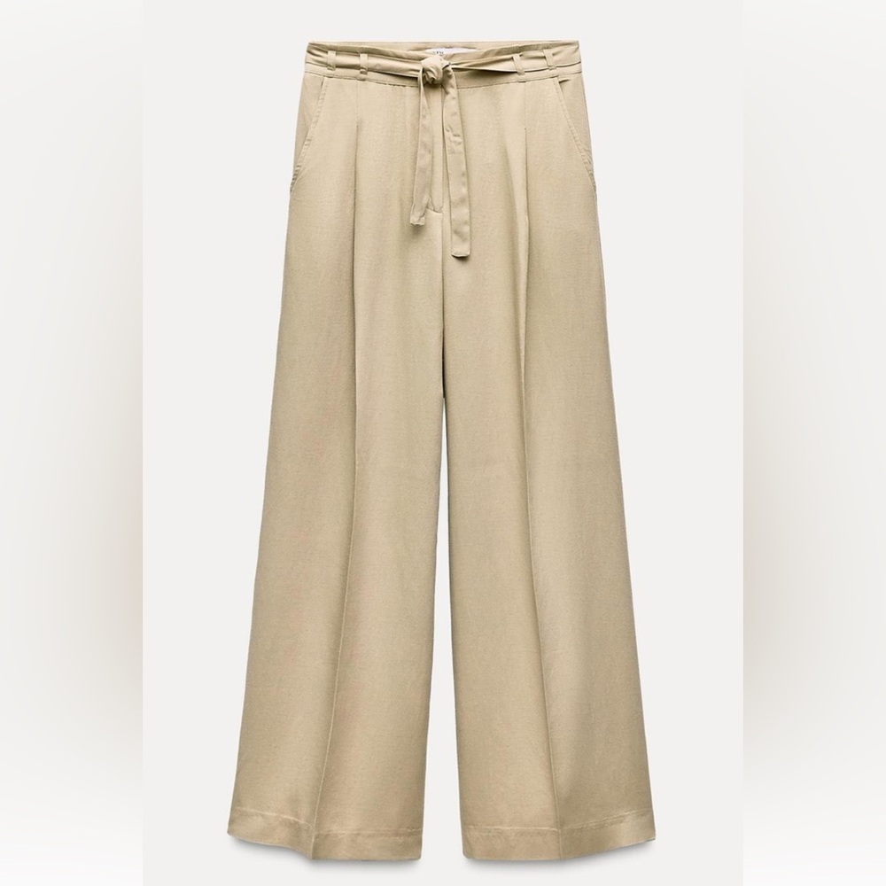 Zara Tan Wide-Leg Pants